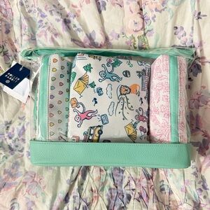 4pc Multi-Purpose Pouch Set White/Teal -
Roller Rabbit x Target